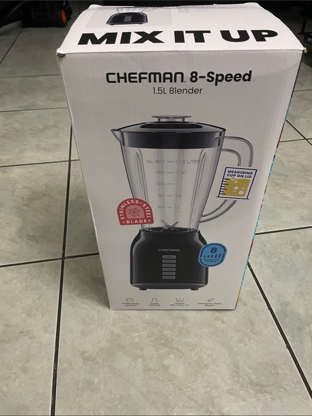 Chefman 8-Speed 1.5L Blender - Black